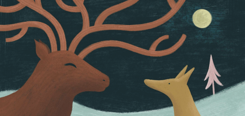 Alvó nő rókával-02